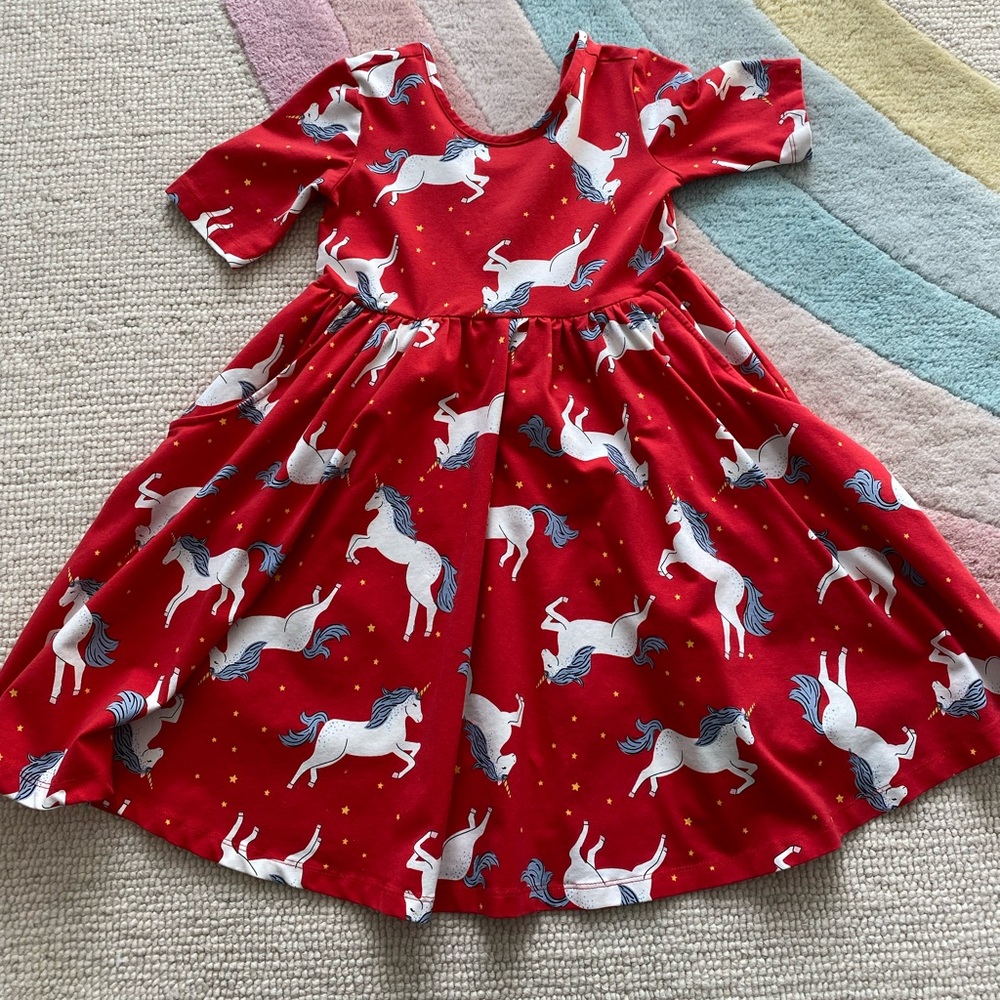 Hanna Andersson Girls Unicorn Swing Dress